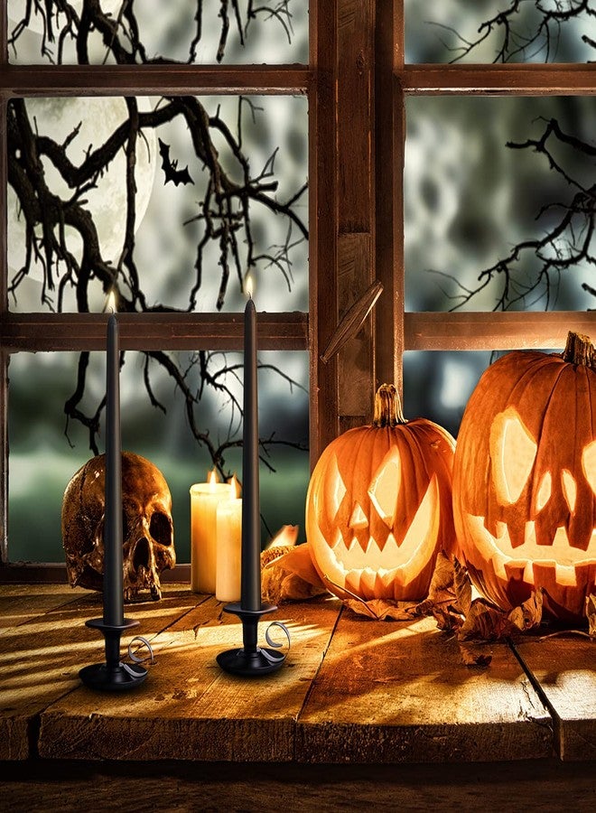 COSIKO 20 Packs Black Taper Candles 10 Inch Tall Unscented Dripless Dinner Candlesticks for Halloween Party Home - 8 Hour Burn Time - Image 4